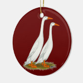 Ornement En Céramique Canards blancs de coureur (Gauche)