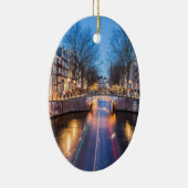 Ornement En Céramique Canaux d'Amsterdam la nuit (Droite)