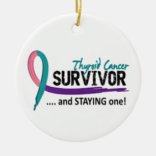 Ornement En Céramique Cancer de la thyroïde du survivant 8
