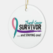 Ornement En Céramique Cancer de la thyroïde du survivant 8 (Gauche)