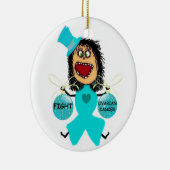 Ornement En Céramique Cancer de l'ovaire Noël (Droite)