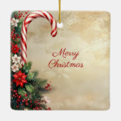 Ornement En Céramique Candy Cane Christmas Holiday Ornament (Dos)