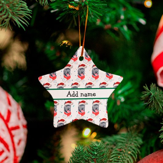 Ornement En Céramique Cane Corso Chien race Étoiles de Noël