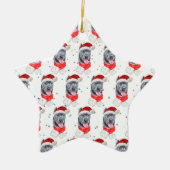 Ornement En Céramique Cane Corso Chien race Étoiles de Noël (Devant)