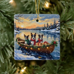 Ornement En Céramique Cane Corso Noël Bateau Vacances