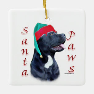 Ornement En Céramique Cane Corso Père Noël Paws