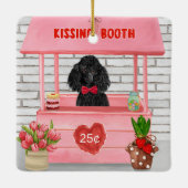 Ornement En Céramique caniche Chien Valentine's Day Kissing Booth (Dos)
