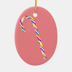 Ornement en céramique Canne à bonbon de Fierté LGB