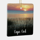 Ornement En Céramique Cape Cod, Ma, Beach Ocean Sunset Noël (Droite)