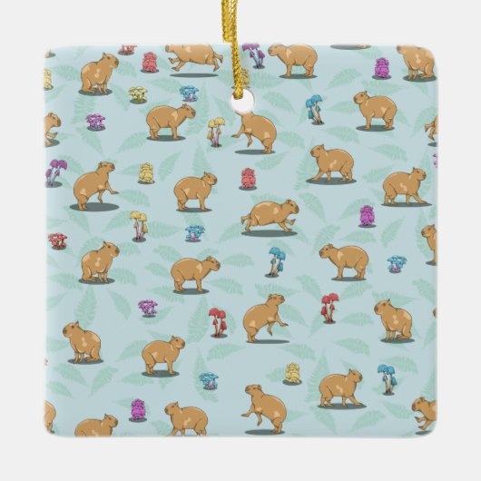 Ornement En Céramique Capybara Pattern (Devant)