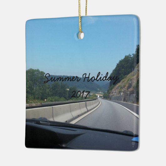 Ornement En Céramique Car Holiday Mountains (Gauche)