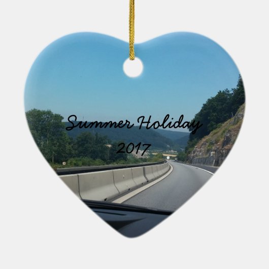 Ornement En Céramique Car Holiday Mountains (Dos)