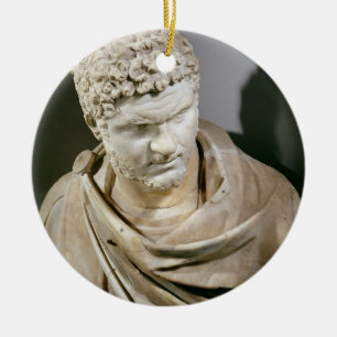 Ornement En Céramique Caracalla, le marbre romain cuirassed le buste,