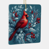 Ornement En Céramique Cardinal et Noël Holly (Droite)