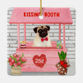 Ornement En Céramique Carlin Chien Valentine's Day Kissing Booth (Dos)