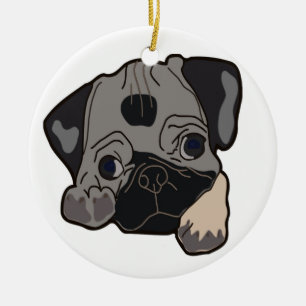 ORNEMENT EN CÉRAMIQUE CARLIN PUPPY DOG
