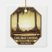 Ornement En Céramique Carlsbad Caverns National Park Retro Emblem (Dos)
