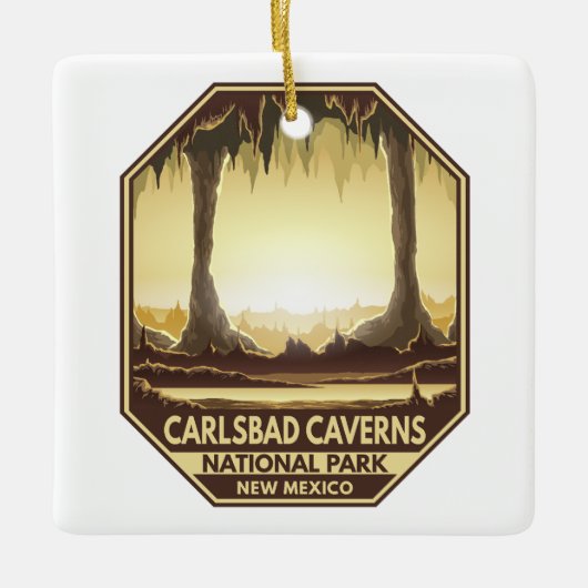 Ornement En Céramique Carlsbad Caverns National Park Retro Emblem (Devant)