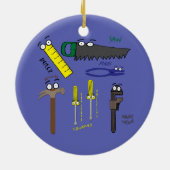 Ornement En Céramique Carpenter Outils Whimsical Dessin (Dos)