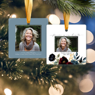 Ornement En Céramique Carré du mémorial floral de la marine de Bourgogne