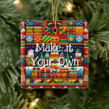 Carré Noël 2024 Kente Motif Ornament