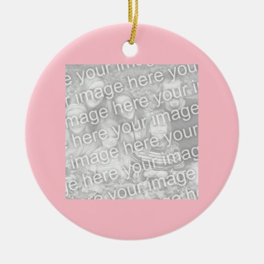 Ornement En Céramique Carré - photo de la frontière rose (Devant)