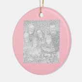 Ornement En Céramique Carré - photo de la frontière rose (Gauche)