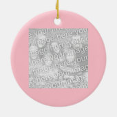 Ornement En Céramique Carré - photo de la frontière rose (Dos)