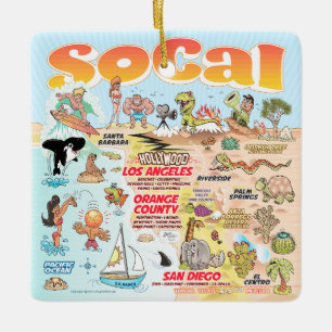 Ornement En Céramique Carré SoCal