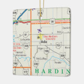 Ornement En Céramique Carte Ada Ohio (Gauche)