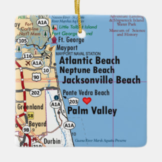 Ornement En Céramique Carte Atlantic Beach Florida