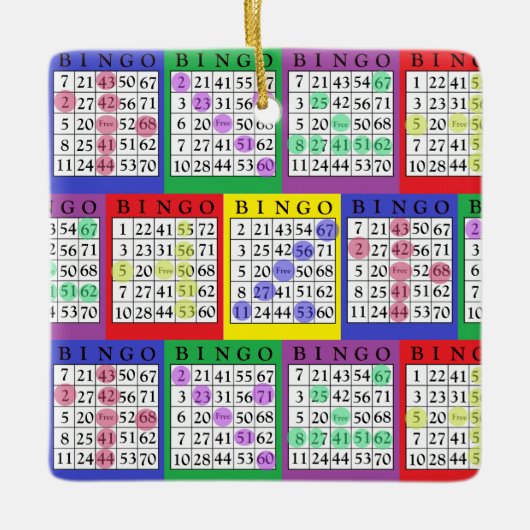Ornement En Céramique Carte BINGO | Noël cadeau de BINGO Lover (Devant)