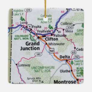 Ornement En Céramique Carte CO de Grand Junction