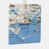 Ornement En Céramique Carte d'Apalachicola Floride (Droite)