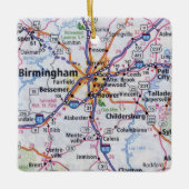 Ornement En Céramique Carte de Birmingham AL (Devant)