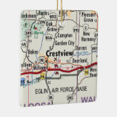 Ornement En Céramique Carte de Crestview Floride (Droite)