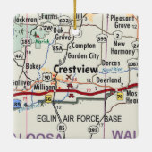 Ornement En Céramique Carte de Crestview Floride (Dos)