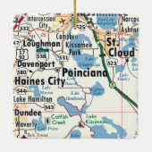 Ornement En Céramique Carte de la Floride de Poinciana (Dos)