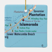 Ornement En Céramique Carte de la Floride d'Islamorada (Dos)
