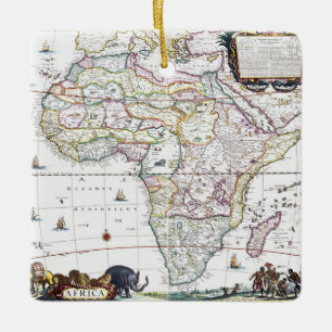 Ornement En Céramique Carte de l'Afrique 1696