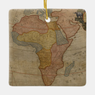 Ornement En Céramique Carte de l'Afrique 1700