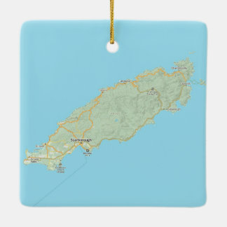 Ornement En Céramique Carte de l'île Tobago