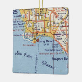 Ornement En Céramique Carte de Long Beach CA 50 (Gauche)