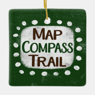 Ornement En Céramique Carte de l'ornement du sentier Compass