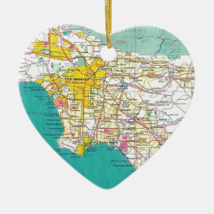 Ornement En Céramique Carte de Los Angeles