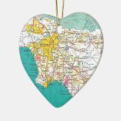 Ornement En Céramique Carte de Los Angeles (Gauche)