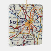Ornement En Céramique Carte de Nashville (Droite)