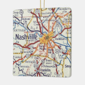 Ornement En Céramique Carte de Nashville (Gauche)