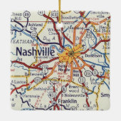 Ornement En Céramique Carte de Nashville (Dos)