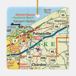Ornement En Céramique Carte de Painesville Ohio